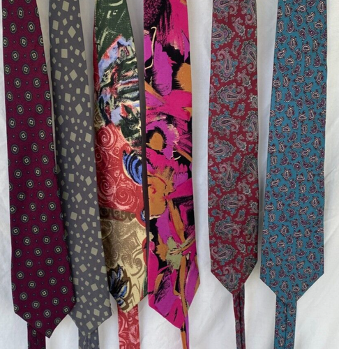 LOT of 6..MEN'S..SILK..NECK TIES..DESIGNER - Picture 1 of 4