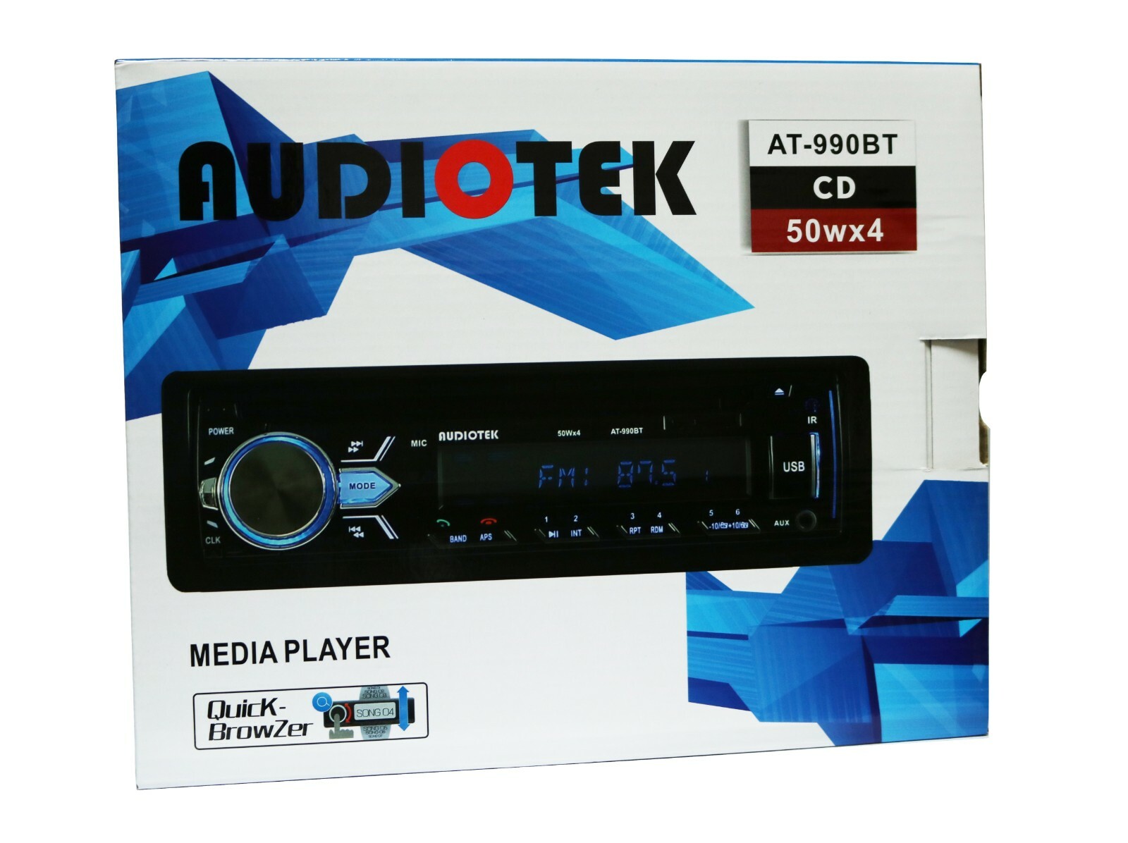 Audiotek AT-990 50W x4  In-Dash Bluetooth CD Receiver Car Stereo USB/AUX / SD 