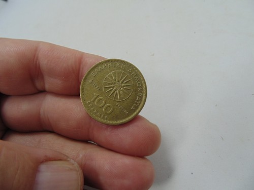 Vintage Greek Coin "100 Drachmas Year 1992, Alexander The Great And Verginas Sun - Picture 9 of 16