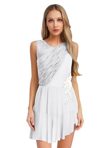 Women Leotard Figure Costume Overlay Dress Lyrical Contemporary Party Modern - Picture 22 of 75