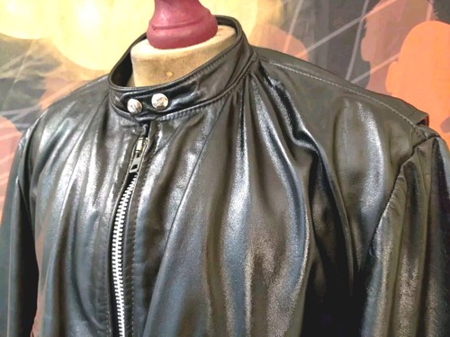 Superb J100 BROOKS Cafe Racer Motorcycle Leather Jacket . Size 56 , 3XL TALON - Picture 2 of 14