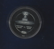 2009 Calder Cup Finals Sherwood Official Game Puck Manitoba Moose Hershey Bears