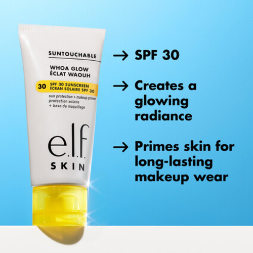 Crema solar e imprimación ELF Suntouchable Whoa Glow Sunbeam SPF30 10 ml brillo melocotón - Imagen 2 de 4