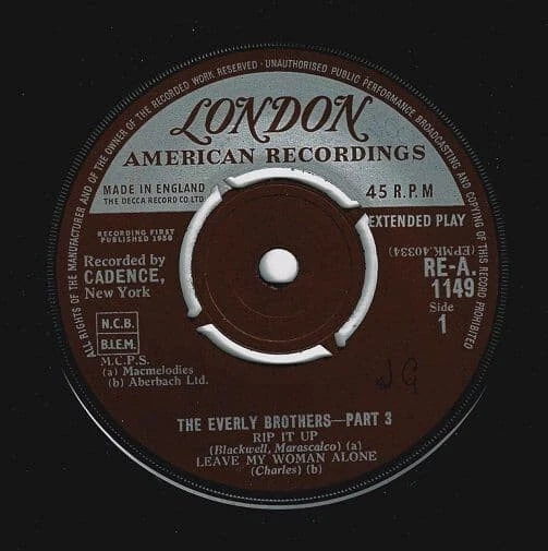 THE EVERLY BROTHERS The Everly Brothers No. 3 EP Vinyl Record 7 Inch London 1960 - Image 2 of 4