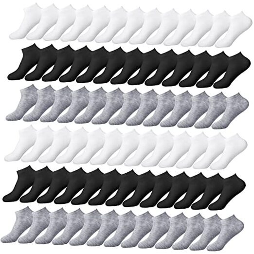100 Pairs Thin Low Cut Ankle Socks Bulk for Women Men Unisex Cotton Socks