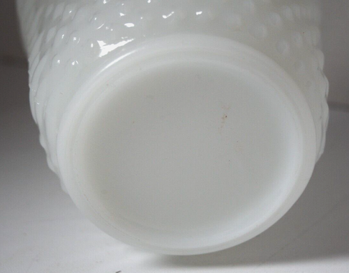 Vintage Fire-King Hobnail Milk Glass Jardiniere Planter Vase Scalloped Edge - Picture 2 of 4