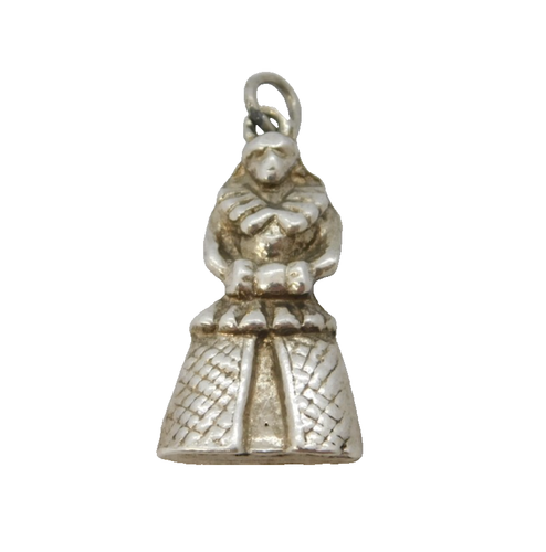 Sterling Silber elisabethanische Figur Charm Anhänger Vintage um 1970