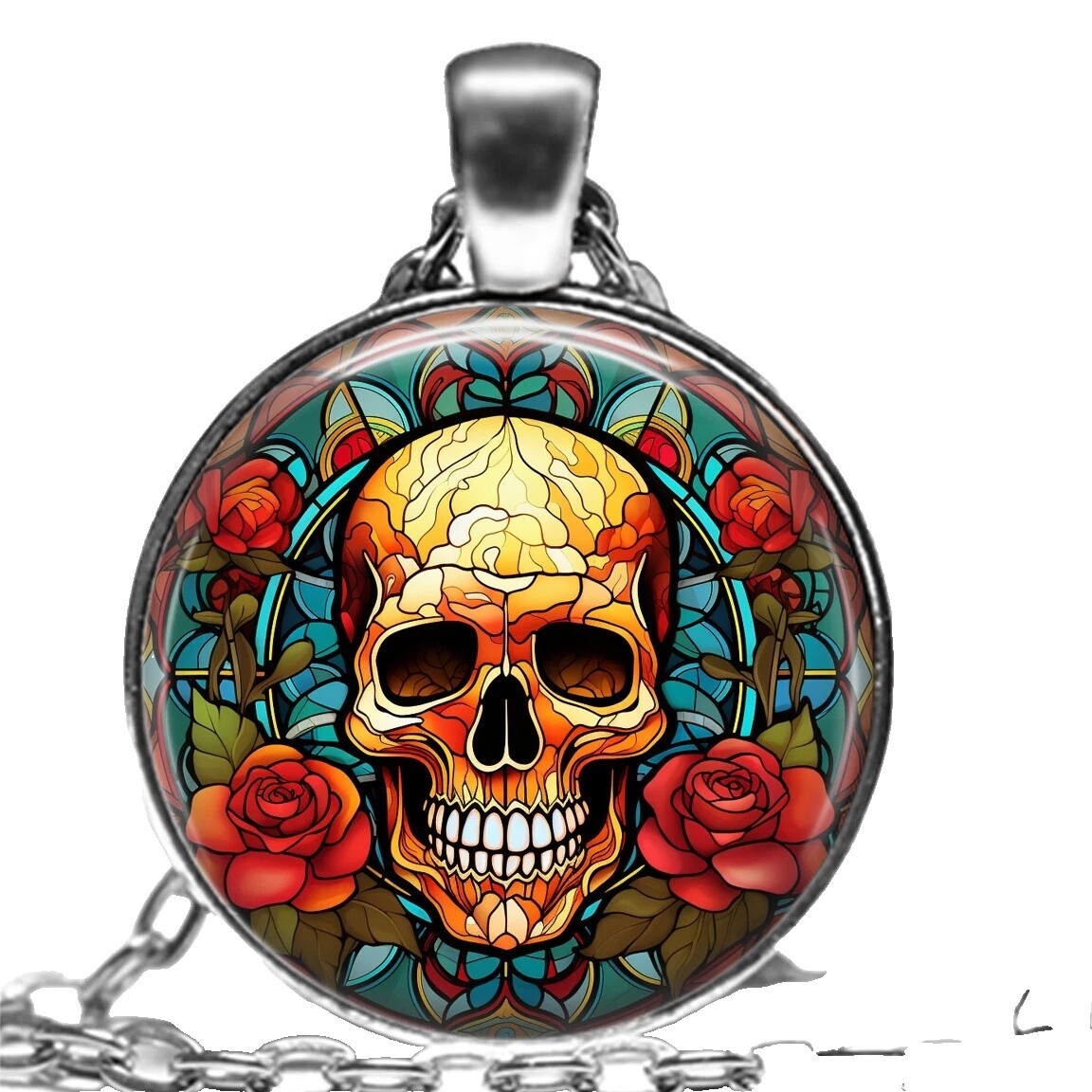 Esqueletos y calaveras de cristal Collares y colgantes De moda plateado plata