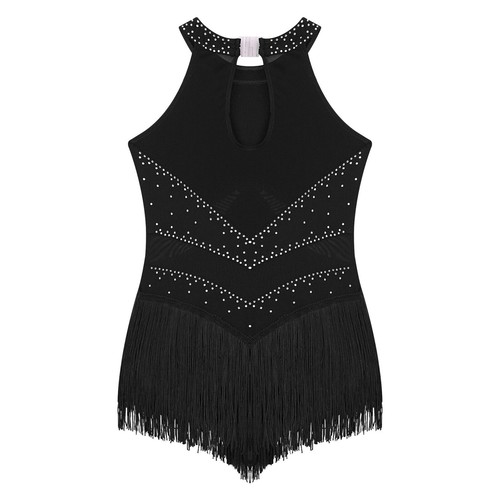 Niños Niñas Vestido de Baile Latino Vestido Borlas con Flecos Rumba Samba Jazz Ropa de Baile - Imagen 21 de 64