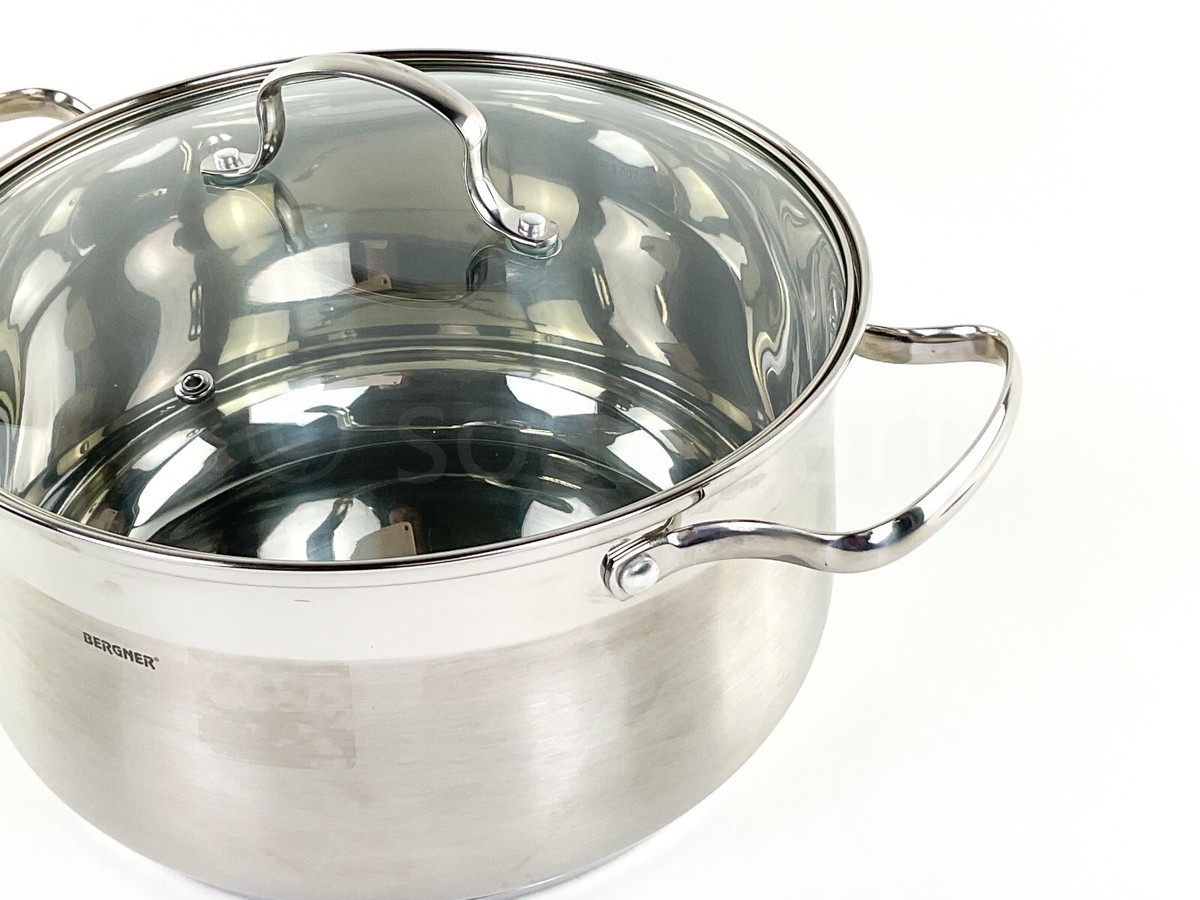 Bergner legend Series Stainless Steel 7.9-qt casserole With Lid Cookware  New