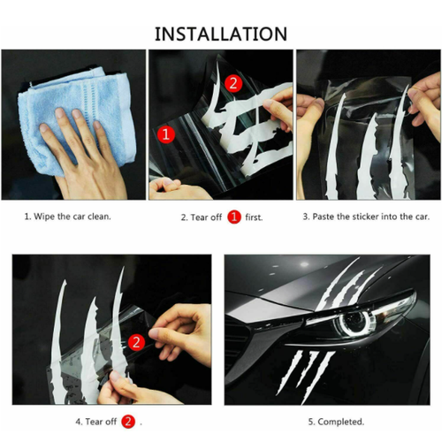 Paar Haifischmund Zähne Aufkleber für Auto Boot wasserdicht L+R 150cm*50cm PVC Aufkleber - Bild 3 von 3