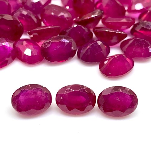 6 Pcs Natural Ruby 8x6mm Oval Cut Stunning Red Ring Size Loose Gemstones Lot - Picture 9 of 12