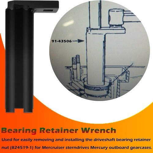 91-43506 Bearing Retainer Wrench for Mercury Mercruiser Alpha One Gen 1 Gen 2 - Picture 4 of 13