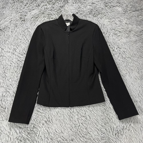Cache Blazer Women's 6 Black Classic Full Zip Career Office Modern Minimal - Picture 1 of 10