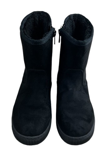 Mädchen Holland Reißverschluss Lammfell Stil schwarz Stiefel Gr. 12 Seitenreißverschluss warm Winter