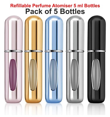 5 x leere Duftflaschen Behälter für Parfüm Aftershave Reise Urlaub UK