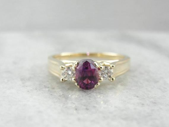 Raspberry Pink Sapphire and Diamond Engagement Ring Raspberry Pink Sapphire and Diamond Engagement Ring