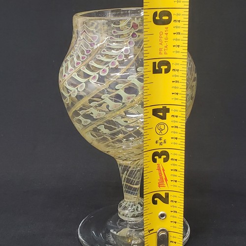 Set Of 4 Paul Bendzunas Hand Blown Stemware Art Glass Signed Dated Reptilian - Picture 18 of 20