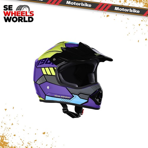 Royal Enfield motocross kids isi certified helmet chase ff mx multi abs purple - Picture 3 of 7