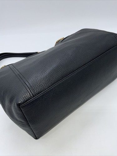 Michael Kors Jet Set Large Chain Tote Pebbled Leather Shoulder Bag Black - Picture 7 of 10