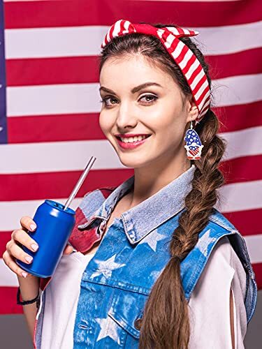 20 Pairs Patriotic American Earrings 4th of July Independence Day Jewelry - Bild 3 von 7