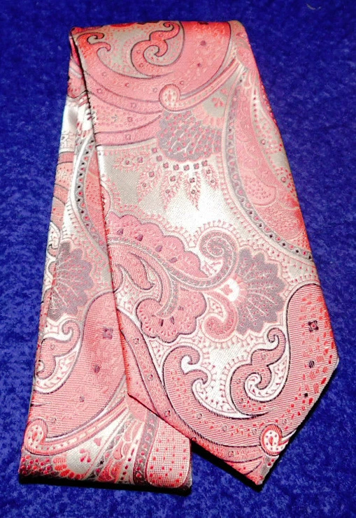 CORBATA PIERRE CARDIN NARANJA/AMARILLO/MARRÓN PAISLEY TODO POLIÉSTER - CORBATAS DE DISEÑO. Foto 2 de 3