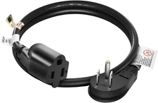 FIRMERST 1875W Low Profile Flat Plug 2Ft Extension Cord 14AWG 15A Black