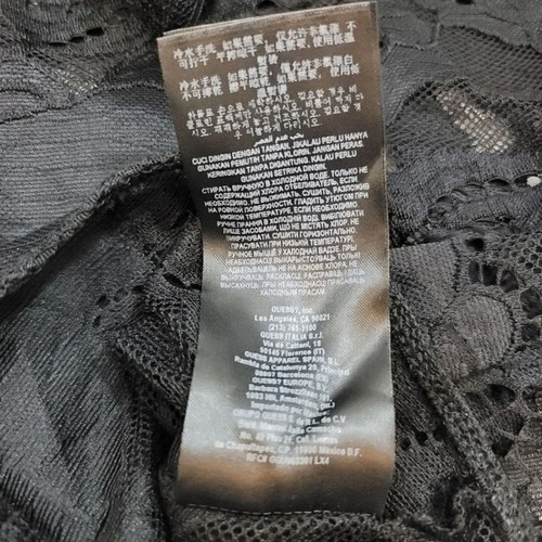 Vintage Y2K Guess Lace Up Corset Sheer Black Lace Bodysuit Top Size Small - Picture 8 of 10