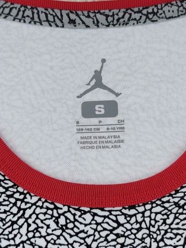 Jordan Jumpman Big Boy's S Basketball Tank Top Shirt Tee Black White Red Cement - Picture 3 of 8
