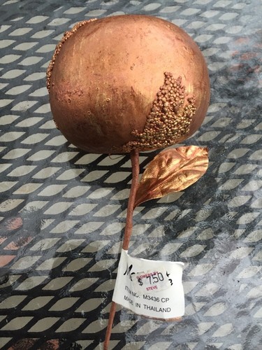 8" Apple Bronze With Gold Christmas Pick - Picture 3 of 7