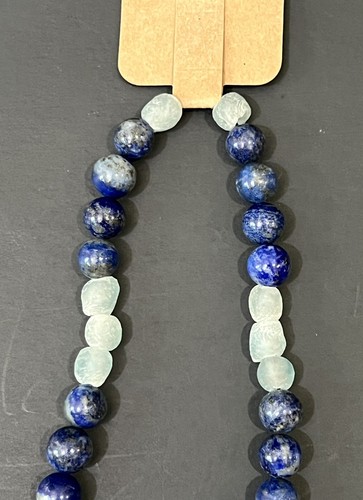 Handmade Jewish Star Of David Silver & Blue Beaded Elastic Chocker Necklace NEW - Picture 12 of 14