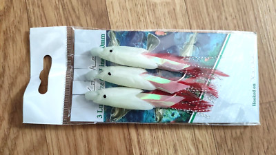 12x Koike Large Luminous White Hokkai hokki Rigs Fishing Lures Cod Bass 6/0 Hook