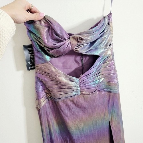 Retrofete Soleil lilac rainbow strapless maxi gown dress nwt size S - Picture 6 of 11