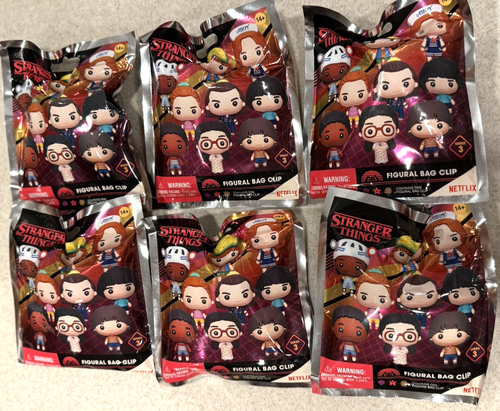 6 New Netflix Stranger Things Figural 3D Foam Blind Bag Clips, Series 3,FREESHIP