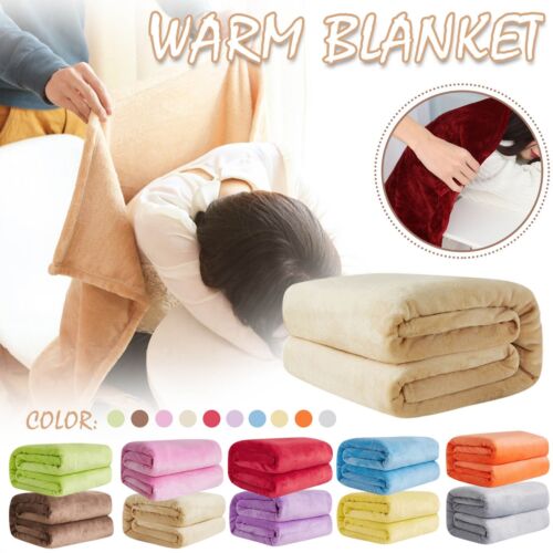 Soft Luxury Blanket Warm Faux Fur Throw Fleece Sofa Bed Sheet Throw Rug Winter K - Bild 1 von 23
