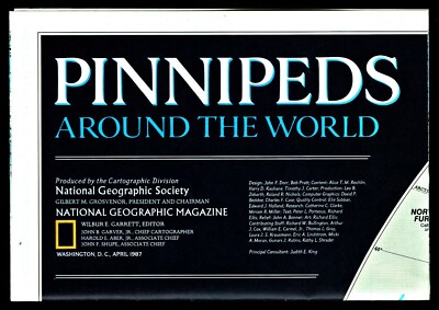 1987-4 April PINNIPEDS AROUND WORLD, ANTARCTICA MAP Nat'l