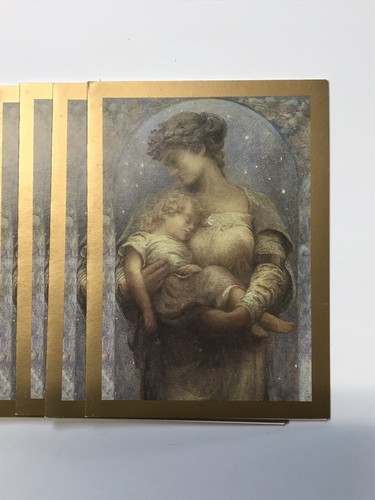 Lot of 17 Christmas Cards. Mother & Child. Gold Ink Rim. Unused. - Picture 3 of 6