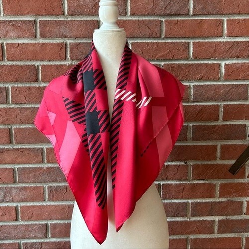 •Burberry London Silk Check Logo Scarf Handrolled 34”x34”NWOT - Bild 4 von 12