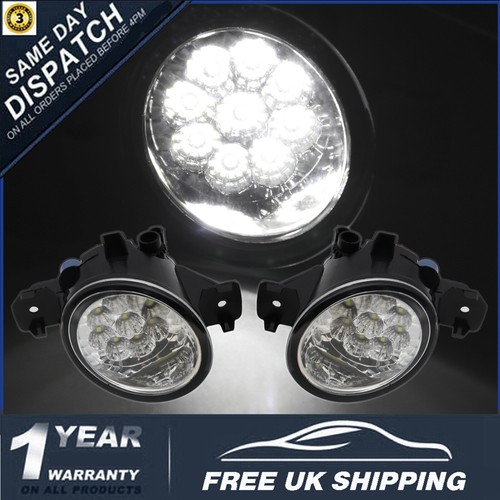 For Nissan Juke 2014-2017 L+R Pair White LED Bumper Fog Light Spot Driving Lamps - Picture 9 of 9