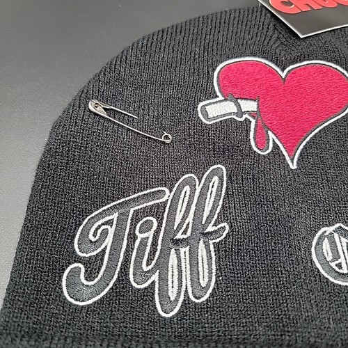 Childs Play Chucky & Tiffany Black Beanie Hat Horror Grommet Accents Cap Tiff - Picture 3 of 7
