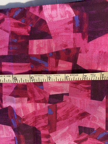 Pink Blue Painting Art Abstract Rose Purple 2 Yards Cotton Fabric Quilting Craft - Picture 2 of 2