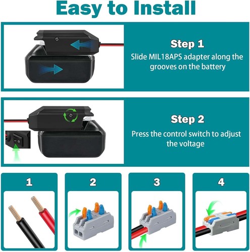 DC18V auf 12V Step-Down Konverter Zigarettenanzünder Adapter Für Makita 18V Akku - Bild 4 von 9
