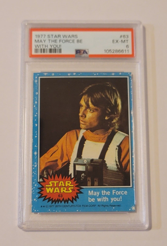1977 Star Wars Möge die Macht mit dir sein! #63 Blue Border PSA 6 4TH MINT ROOKIE