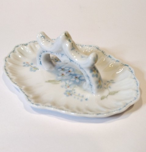 Vintage Cutlery Knife Spoon Rest Hand Painted Blue White Floral - Picture 7 of 10