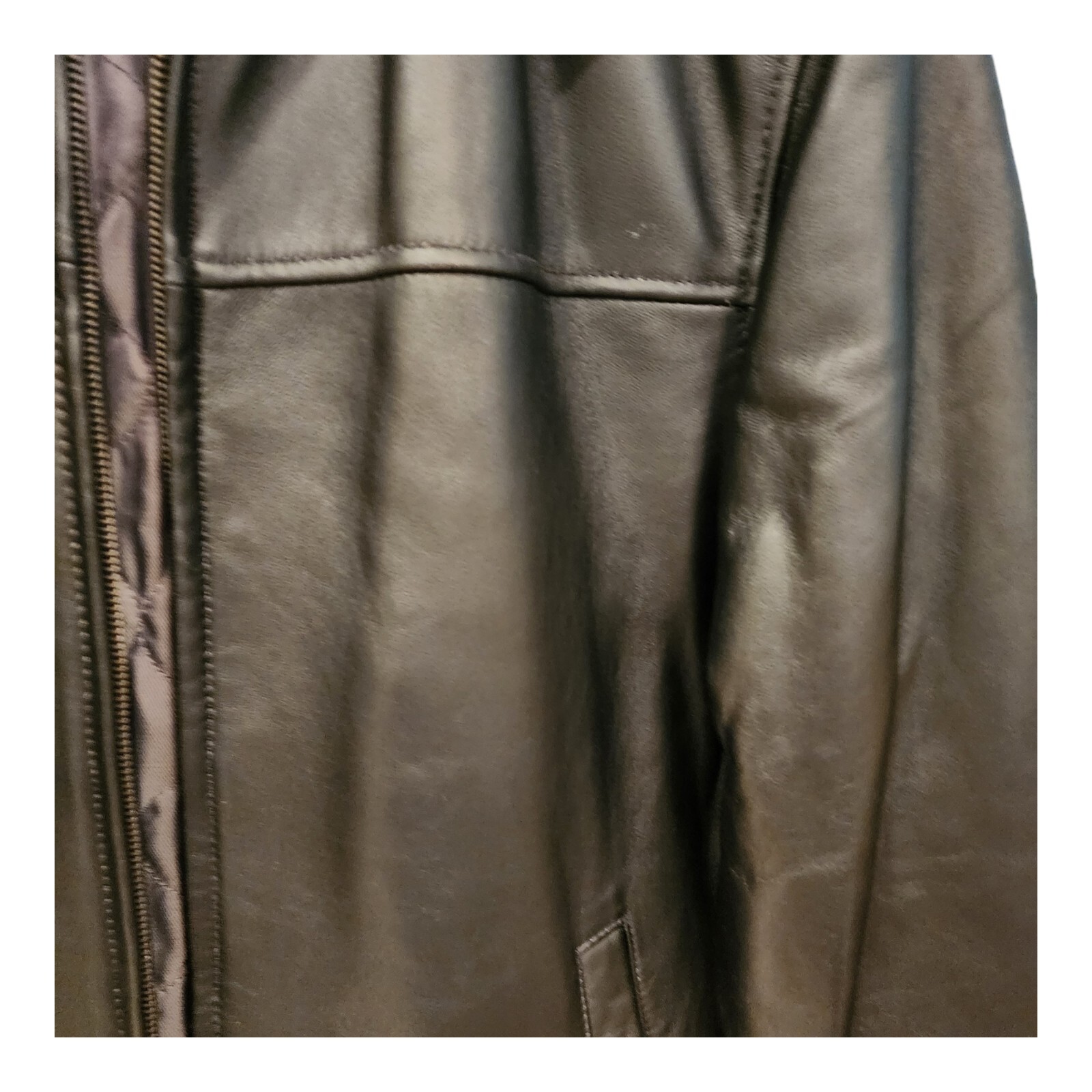 Guess Men Classic Genuine Leather Collared Jacket… - image 8