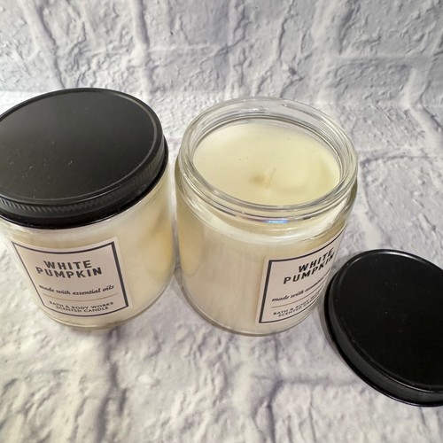 2 BATH & BODY WORKS SCENTED CANDLE WHITE PUMPKIN MASSON 1 WICK JAR 7 OZ NEW - Picture 3 of 3