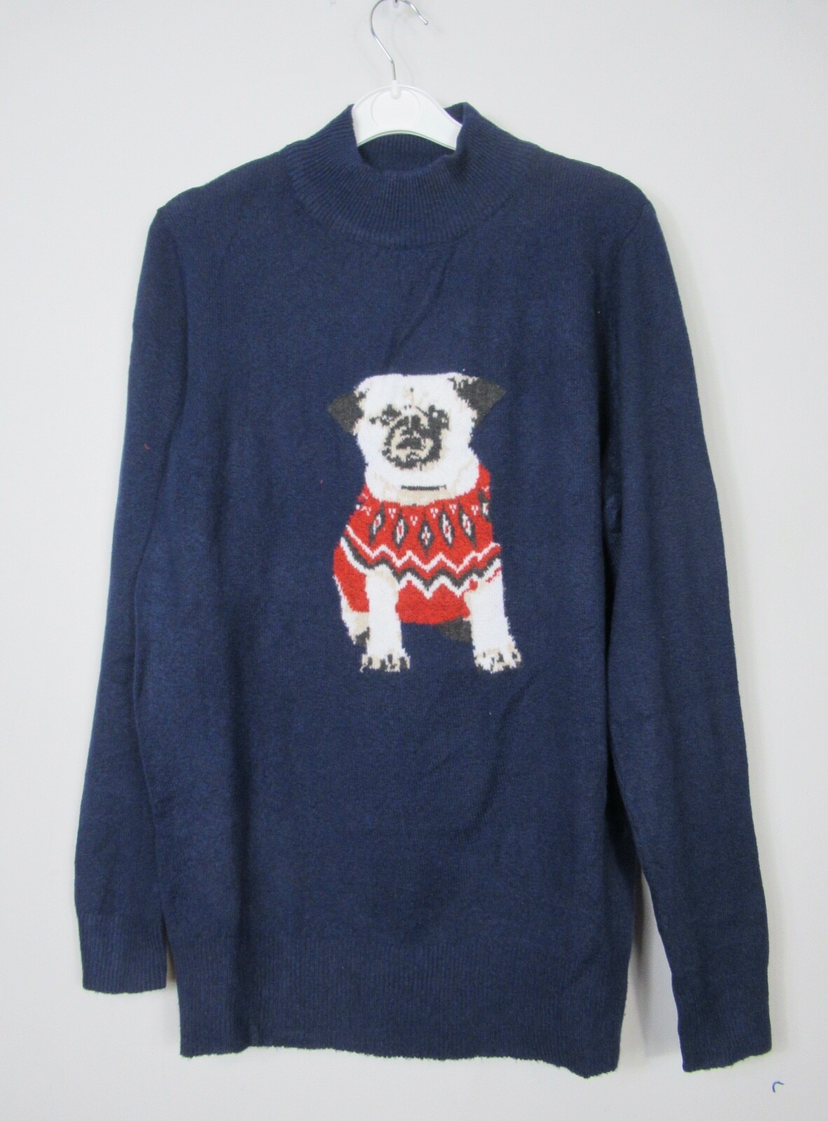 New Womens Bon Marche Intarsia Pug Jumper Christmas Size 14 - 20 | eBay