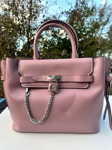 Michael Kors Hamilton Legacy Large Belted Bag Leather Royal Pink - Picture 2 of 18