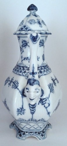 RARE Royal Copenhagen Blue Fluted Full Lace Coffee Pot #1030, First Quality - Picture 8 of 17