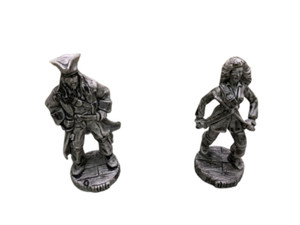 Lot of 2 Pirates of the Caribbean Chess Pieces Replacement King & Queen Grey